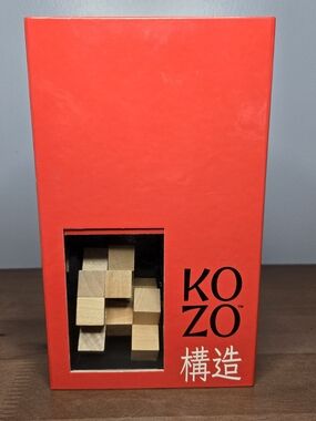 Kozo - Wooden Puzzle Stacking Tower Game - Complete - Original Red Box Version